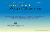 BUKU JURNAL AGRISAINS 2010 - lppm.mercubuana …lppm.mercubuana-yogya.ac.id/wp-content/uploads/2012/06/JURNAL... · sehingga Jurnal AgriSains ini dapat diterbitkan sesuai rencana.
