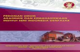 ii - ISI Denpasar€¦ · Pedoman Umum Akademik dan Kemahasiwaan 2017 iii Daftar Isi Halaman Kata Pengantar ...