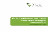 Rol de la información para la toma de decisiones de ...procalidad.gob.pe/documentos/tabla/ipa/Entregable_II-LitPolicy... · Empresas (IPAE) para brindar a los jóvenes información