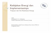 Kebijakan Energi dan Implementasinyapeople.anu.edu.au/budy.resosudarmo/LPEM/Ami_2010.pdf · Kerangka Presentasi yKonse ppg Ketahanan Energi yCrash Program I: Percepatan Pembangunan