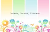 Internet, Intranet, Ekstranet · •Extranet atau Ekstranet adalah jaringan pribadi yang menggunakan protokol internet dan sistem telekomunikasi publik untuk membagi sebagian informasi