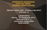 REKAP HASIL FGD KURIKULUM 2015 LOKAKARYA Kamis, 26 ... · REKAP HASIL FGD KURIKULUM 2015 (Periode 1) LOKAKARYA Kamis, 26 September 2013 Gedung PTIK lt. 2 Universitas Hasanuddin MAKASSAR