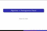 Algoritma + Pemrograman Pascal .FormatMasukandanKeluaran Masukan: Baris pertama berisi dua buah bilangan