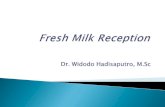 Dr. Widodo Hadisaputro, M · tangki keluar) 1. Untuk menentukan Kualitas (dasar pembayaran susu) No Parameter Syarat Susunan susu Berat Jenis (BJ) pada suhu 27,5 Kadar lemak Kadar