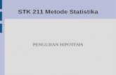 STK 211 Metode Statistikaweb.ipb.ac.id/~stat/agusms/uploads/stk211/Pengujian Hipotesis MU.pdf · Tolak H0 jika rata-rata kurang dari atau sama dengan 12.5 ... Metode Statistika Pengujian