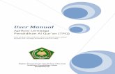User Manual - PENDISpendis.kemenag.go.id/file/dokumen/usermanualtpq.pdf · User Manual Aplikasi Lembaga Pendidikan Al Qur’an (TPQ) Buku panduan atau pedoman untuk mengoperasikan
