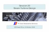 Session 20 Steam Turbine Design - Aris Febriantara · Buatlah perkiraan dan perhitungan diameter dan panjang ... Jumlah uap yang dikeluarkan dari turbin untuk dialirkan ke pemanas