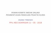 PANDUAN PRAKTEK KLINIS - pemerhatiinacbg.or.id · peran komite medik dalam pembentukan panduan praktik klinis anang tribowo ppii, neo denpasar 11 – 05 - 2018