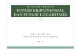 5. Fungsi Eksponensial dan Fungsi Logaritma · 2012-02-26 · Fungsi Pangkat 3 Fungsi pangkat memiliki bentuk: Jika p = 1 maka f fungsi linear, jika p = 2 maka f fungsi kuadratik.