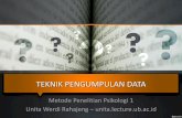 TEKNIK PENGUMPULAN DATA - unita.lecture.ub.ac.idunita.lecture.ub.ac.id/files/2016/09/7.-Teknik-Pengumpulan-Data.pdf · menetapkan teknik dan alat untuk mengangkakan variasi dalam