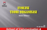 School of Communication & Business Telkom University · Teori organisasi yang ada sekarang ini merupakan hasil dari sebuah proses evolusi. Selama beberapa dekade, para akademisi dan