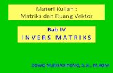 Materi Kuliah : Matriks dan Ruang Vektordinus.ac.id/repository/docs/ajar/Slide_Matrik_P4_Invers...Materi Kuliah : Matriks dan Ruang Vektor Bab IV I N V E R S M A T R I K S 1. Pengertian