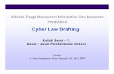 Cyber Law Drafting - insteps.or.id Drafting/Cyberlaw Drafting-1.pdf · • Norma hukum dibuat secara tertulis atau tidak tertulis, bersifat mutlak dan mengatur (regeling ). ... Bentuk