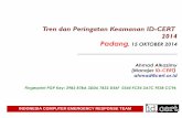 Tren dan Peringatan Keamanan ID-CERT 2014 Padang , 15 ... · Dimulai pada 01 Des 1998 Sejarah ID-CERT ... Memasyarakatkan pentingnya keamanan internet di Indonesia. ... Pembajakan