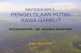 SINTESIS RPI 5 : PENGELOLAAN HUTAN RAWA GAMBUT · 2018-07-26 · Kondisi biofisik umum HRG di 3 Pulau ... empat kriteria (Pemanfaatan Lahan, Mata Pencaharian, Pendapatan, dan Penduduk)