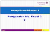 Pengenalan Ms. Excel 2 -6-missa.staff.gunadarma.ac.id/Downloads/files/29794/KSI-A+-+6.pdf · Fungsi Bantu Statistik Max (Range) : mencari nilai terbesar dari suatu range. Min (Range)