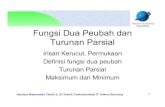 Fungsi Dua Peubah dan Turunan Parsial - Official Site of ...ishaq.staff.gunadarma.ac.id/Downloads/files/43835/Fungsi+Peubah.pdf · Irisan Kerucut • Ellips Sebuah ellips dengan pusat