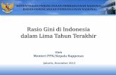 Rasio Gini di Indonesia dalam Lima Tahun Terakhir · Pendapatan Tahun 2007-2010 (Bank Dunia, ... World Bank. KEMENTERIAN PPN/ BAPPENAS ... semua warga negara Indonesia mempunyai kesempatan