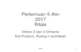 Pertemuan 5 Alin 2017 Bilqis - subakti.com · – Dapat menerapkan dot product pada contoh kasus. bilqis 3 Vektor di Ruang-2 Vektor di Ruang-3. bilqis 4 3.1) Vektor -> Pengantar Vektor
