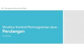 Struktur Kontrol Pemrograman Java Perulangankarmila.staff.gunadarma.ac.id/.../5-Struktur+Kontrol-PENGULANGAN.pdf · Perulangan pada Pemrograman Java Struktur kontrol pengulangan adalah