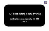 LINEAR PROGRAMMING LP : METODE TWO … Method: Two-Phase Method •Membagi penyelesaian LP dalam 2 fase: –Fase 1: •mencari basic feasible solution awal, dengan me-nol kan artificial