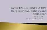 FORMAPPI 30 September 2010 - parlemenindonesia.orgparlemenindonesia.org/wp-content/uploads/2014/03/2.1.-EVALUASI... · TARGET PROLEGNAS DPR Periode 2009-2014 mentargetkan 70 RUU yang