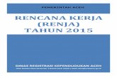 RENCANA KERJA (RENJA) TAHUN 2015 - www1 … · Kependudukan Aceh berpedoman kepada Qanun Nomor 8 Tahun 2010 Tentang Susunan Organisasi dan Tata Kerja Dinas Registrasi Kependudukan