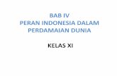 PERAN INDONESIA DALAM PERDAMAIAN DUNIA · 3. Politik luar negeri Indonesia dalam menjalin hubungan internasional • Masing-masing negara punya politik LN • Indonesia mendasarkan