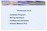Pertemuan ke-2 Installasi Program Wiring Hardware ... fileSetiap merk PLC memiliki sistem penempatanSe alamat I/O ( Address ) yang Berbeda-beda, mulai dari 2 I/O hingga 32 I/O . Basic