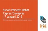 Survei Persepsi Debat Capres/Cawapres 17 Januari 2019 · debat dan bersedia di wawancara baik ... • Pelatihan tentang metode survei, ... HAM, korupsi dan terorisme?” (pertanyaan