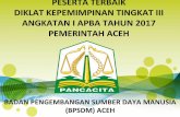 PESERTA TERBAIK DIKLAT KEPEMIMPINAN TINGKAT III … · Aceh Barat, 15 Juni 1960 Jabatan : Kepala UPTD Pusat Layanan AuXs Aceh ... “ Evaluasi Pertanggungjawaban Pelaksanaan APBK