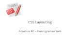 Pertemuan 05 - CSS Layoutinglecturer.ukdw.ac.id/anton/download/web3.pdf · CSS Box Model • Margin –Tidak memiliki warna background dan bersifat transparan • Border –Memiliki