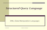 Structured Query Language - unsri.ac.id fileMahasiswa diharapkan : Memahami kegunaan DML. Mampu menuliskan pernyataan SQL untuk : • Menemukan kembali data dalam basis data • Menyisipkan
