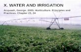 X. WATER AND IRRIGATIONwartabepe.staff.ub.ac.id/files/2013/03/DBT-9-WATER-IRRIGATION1.pdf · •Ketersediaan air tanah akan berkurang karena perkolasi ... Kelebihan air : mengurangi