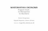 MATEMATIKA EKONOMI - nugroho.stiemj.ac.idnugroho.stiemj.ac.id/wp-content/uploads/matematika-1.pdf · ... (Bab 9 ) • Chiang (Bab 6) ... Pendapatan disposible • Dumairy (Bab 6 )