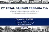PT Total Bangun Persada Tbk Public Expose TOTL 1 Agustus 2016.pdf · ibadah, stasiun TV, ... Komposisi Biaya Untuk Konstruksi Gedung 4 ... Staff, peralatan, fasilitas pendukung, perlengkapan