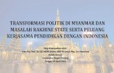TRANSFORMASI POLITIK DI MYANMAR DAN MASALAH …unp.ac.id/sites/default/files/2019-04/Materi Kuliah... · TRANSFORMASI POLITIK DI MYANMAR DAN MASALAH RAKHINE STATE SERTA PELUANG KERJASAMA