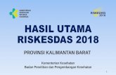 HASIL UTAMA RISKESDAS 2018 - dinkes.kalbarprov.go.id · HASIL UTAMA RISKESDAS 2018 Kementerian Kesehatan ... •Riskesdas juga dipergunakan untuk melihat perkembangan IPKM 2 . TUJUAN