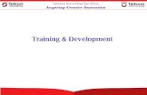 Training & Development · 1. Pentingnya MSDM (13 Jan) 2. Analisis dan Rancang Bangun Pekerjaan (20 Jan) 3. Perencanaan Sumber Daya Manusia (27 Jan) 4. Rekrutmen dan Seleksi (3 Peb)
