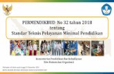 PERMENDIKBUD No 32 tahun 2018 tentang Standar Teknis ...dindikbud.demakkab.go.id/wp-content/uploads/2019/04/Paparan-SPM-2019-edit.pdf · Standar Teknis Pelayanan Minimal Pendidikan