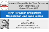 Peran Perguruan Tinggi Dalam Meningkatkan Daya Saing Bangsa · Forum Rektor Indonesia Makasar, 16 Februari 2018 Peran Perguruan Tinggi Dalam Meningkatkan Daya Saing Bangsa . Selamat