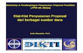 Kiat-Kiat Penyusunan Proposal dari berbagai sumber dana Sukir Maryanto, Ph.D Kiat-Kiat Penyusunan Proposal
