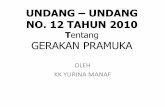 Tentang GERAKAN PRAMUKA - …bppauddikmaslampung.kemdikbud.go.id/download/Materi-Kepramukaan-3.pdf · undang –undang no. 12 tahun 2010 tentang gerakan pramuka oleh kk yurina manaf