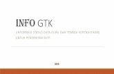 INFO GTK · 2019-11-14 · Apa Info gtk ? Info GTK adalah informasi data guru untuk penerbitan SKTP. Pada info gtk disajikan data Dapodik yang belum /sudah tervalidasi statusnya sesuai