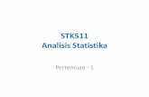 STK511 Analisis Statistika · 4 Sebaran Penarikan Contoh 1 5 Statistika Inferensia (Pendugaan dan Pengujian) 2 6 Analisis Data Perancangan Percobaan 3 7 Analisis Korelasi dan Regresi