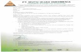 PT. MUTU HIJAU INDONESIA · 2019-04-29 · Selambat - Iambatnya 6 (enam) bulan sebelum berakhirnya masa berlaku S-LK, PT. Sumberbangunan Ciptasejahtera mengajukan permohonan Re-Sertifikasi