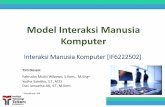 Model Interaksi Manusia Komputer · 2018-03-26 · KARAKTERISTIK/SIFAT UMUM a. Inisiatif Sifat dasar dari model interaksi akan menentukan keseluruhan model komunikasi sehingga dapat