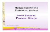 Manajemen Kinerja Pertemuan ke-lima Pokok Bahasan ...putri_irene.staff.gunadarma.ac.id/Downloads/files/49566/MK-MKinerja-Bab-05+.pdfPERFORMANCE APPRAISAL VS PERFORMANCE MANAGEMENT