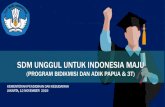 SDM UNGGUL UNTUK INDONESIA MAJUbppsdmk.kemkes.go.id/pusdiksdmk/wp-content/uploads/2019/11/Beasiswa... · SDM UNGGUL UNTUK INDONESIA MAJU (PROGRAM BIDIKMISI DAN ADIK PAPUA & 3T) 1