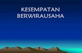 KESEMPATAN BERWIRAUSAHA - Universitas Brawijaya · Wirausaha Artisan dan Oportunitstis Karakteristik pendekatan wirausaha artisan pada pembuatan keputusan bisnisnya : •Kekeluargaan